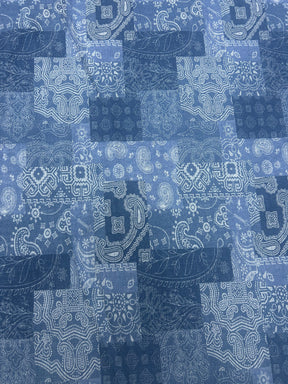 Cotton denim style print (Butterfly & Patchwork)