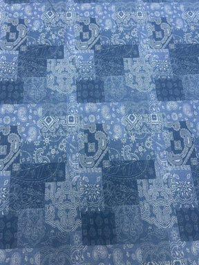 Cotton denim style print (Butterfly & Patchwork)