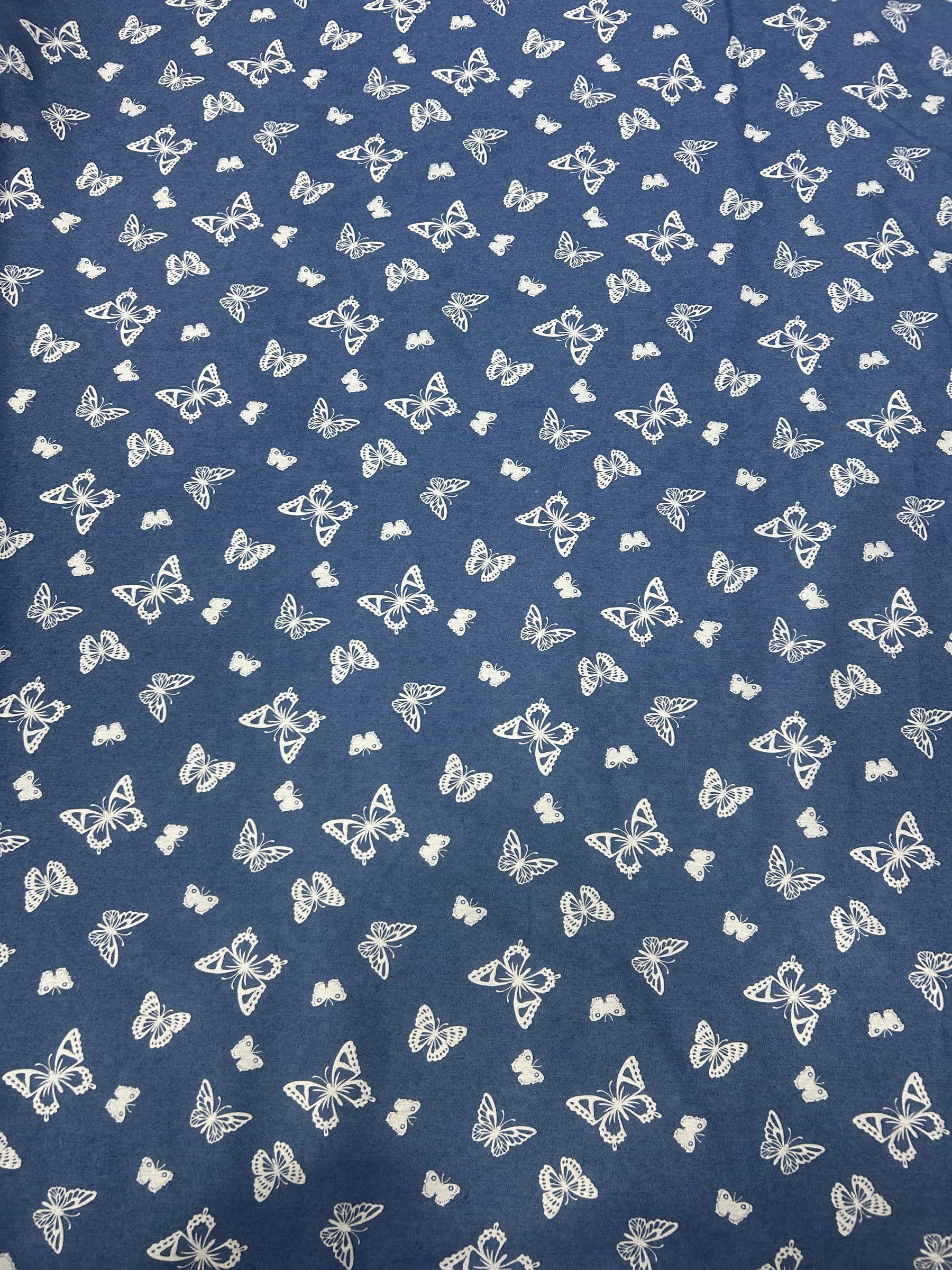 Cotton denim style print (Butterfly & Patchwork)