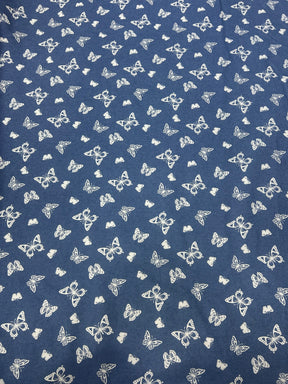 Cotton denim style print (Butterfly & Patchwork)