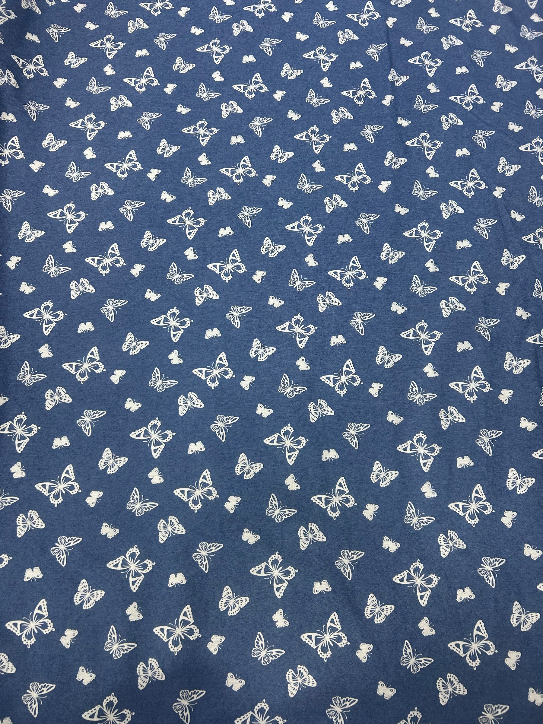 Cotton denim style print (Butterfly & Patchwork)
