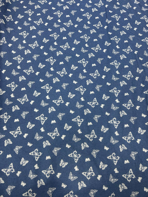Cotton denim style print (Butterfly & Patchwork)