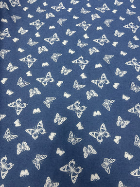 Cotton denim style print (Butterfly & Patchwork)