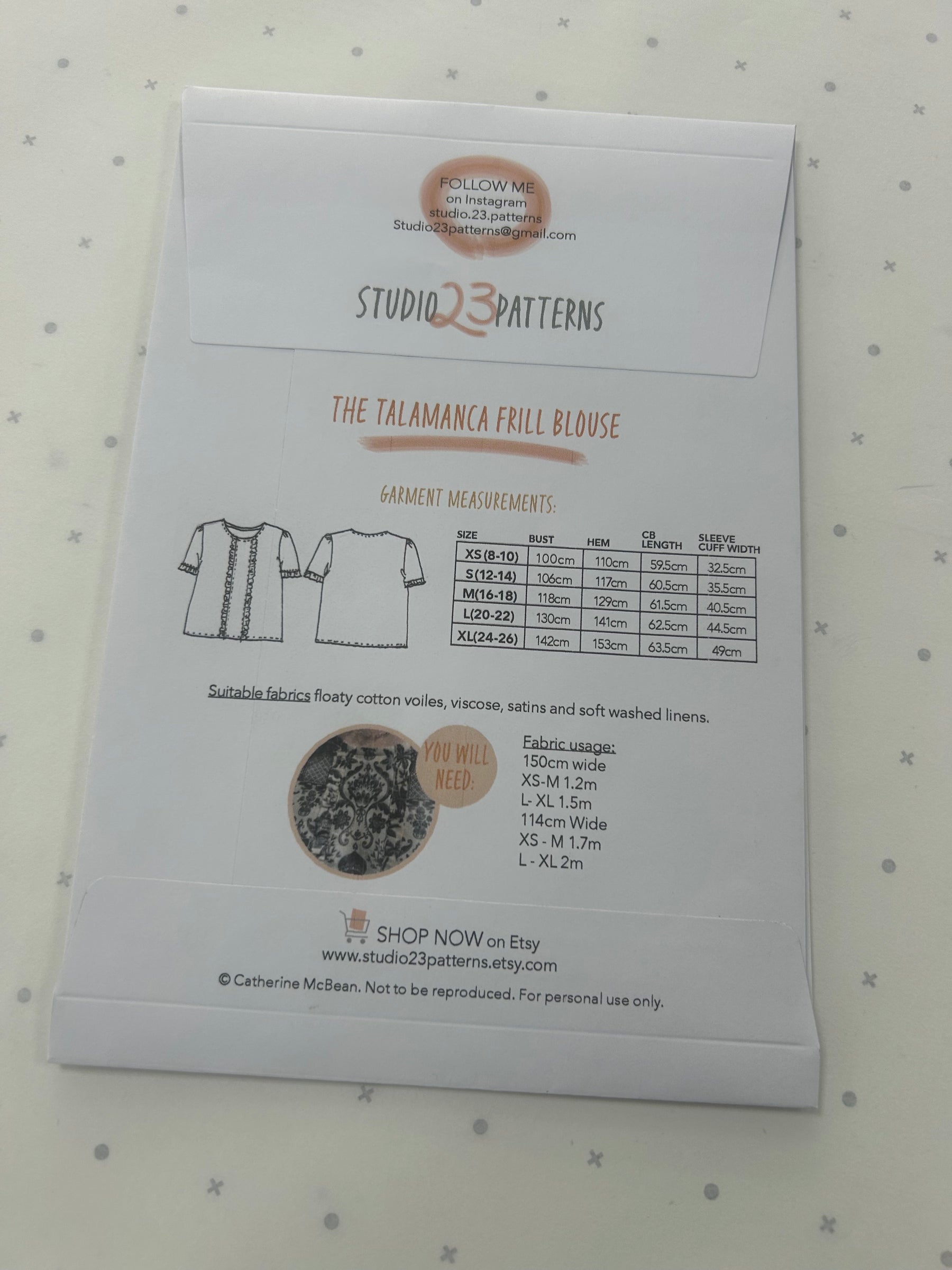 Studio 23 Patterns - The Talamanca Frill Blouse