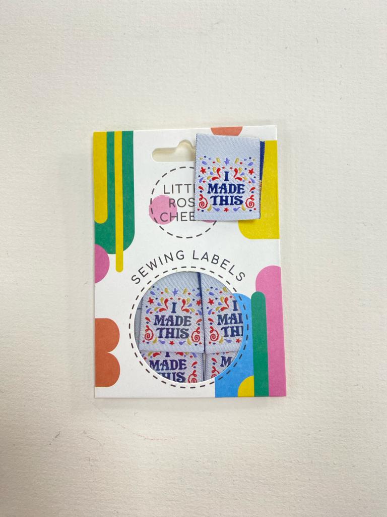 Little Rosy Cheeks Sewing Labels x 6  - 'I Made This - I Can do Anything'
