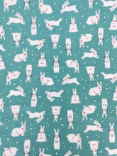 Flannel Winter Forest Snowshoe Hare (Turquoise) - 100% Organic Cotton