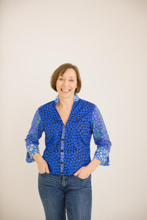 Top Stitch Makes - Complete Dress Making Kit - The Chic Shirt (Purple Geometric)