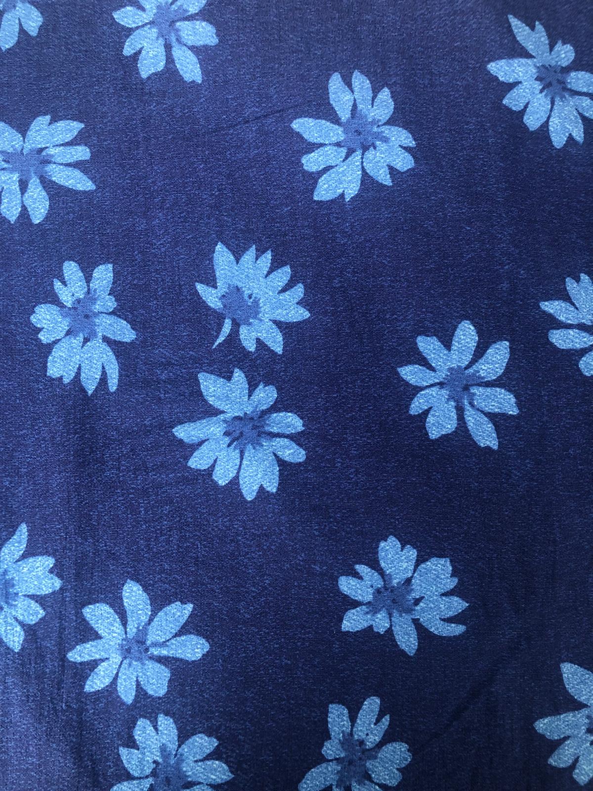 Linen Viscose Blend (Blue Floral)