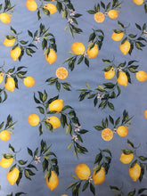 Linen Viscose Blend (Blue Lemon Print)