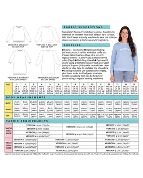 Tilly and the Buttons - Billie - Dress or Sweatshirt (No 1033)