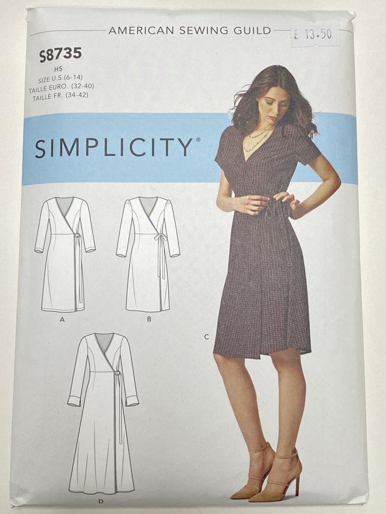 Simplicity S8735 - Wrap Dress with Flared Skirt