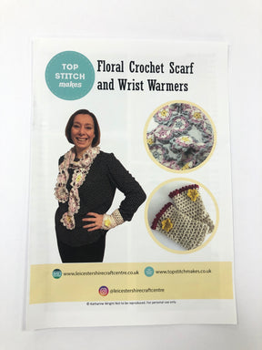 Floral Crochet Scarf and Wrist Warmers Kit