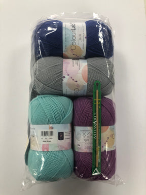 Floral Crochet Scarf and Wrist Warmers Kit