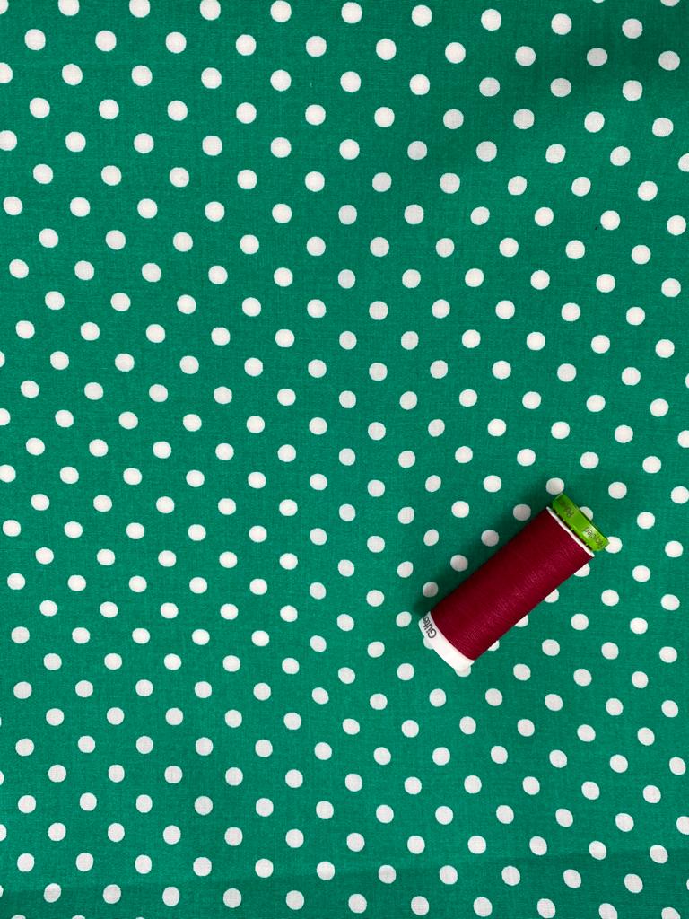 Bright Green Polkadot Viscose