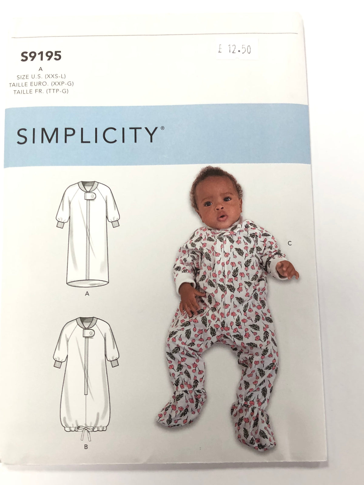 Simplicity S9195  - Baby Sleepsuit and Bag