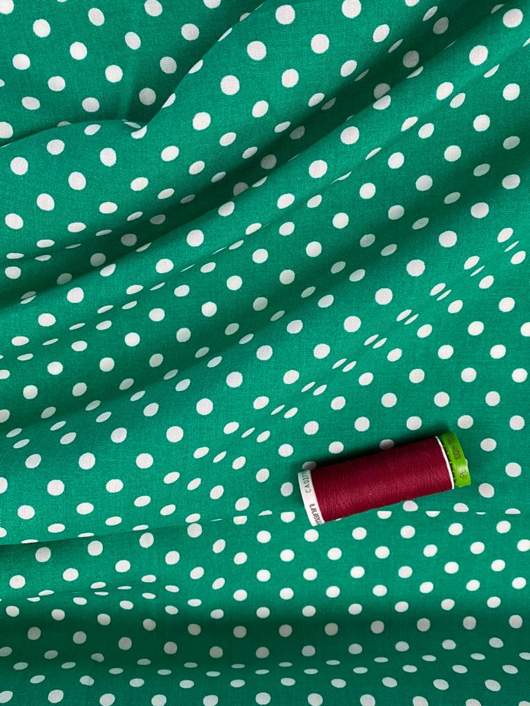 Bright Green Polkadot Viscose